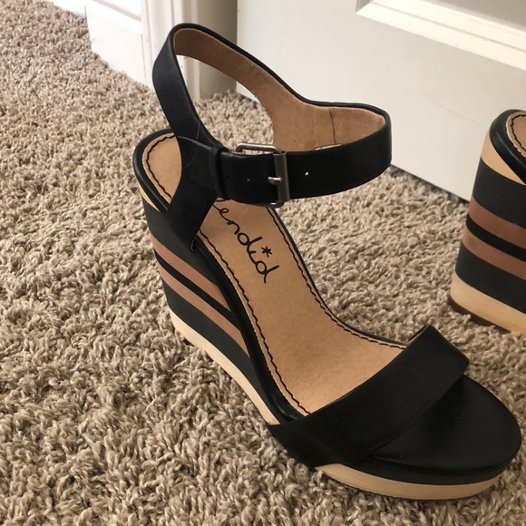 Splendid kika black and brown stripe wedge - Picture 3 of 7